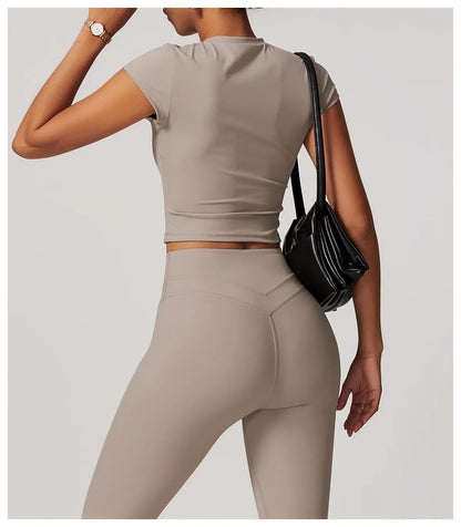SWELTERING Women Short Sleeve Yoga Top Sport T Shirts Fitness Workout Clothes Yoga Shirt Gym Top Running Active Wear Sport Top