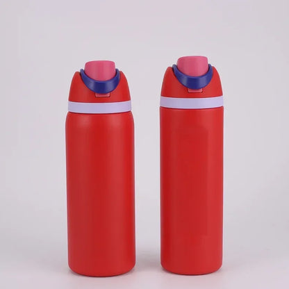 24/32oz New 304 Thermos Cup Double-Layer Stainless Steel Space Kettle Water Bottle with Straw Car Outdoor Sports Camping Sports