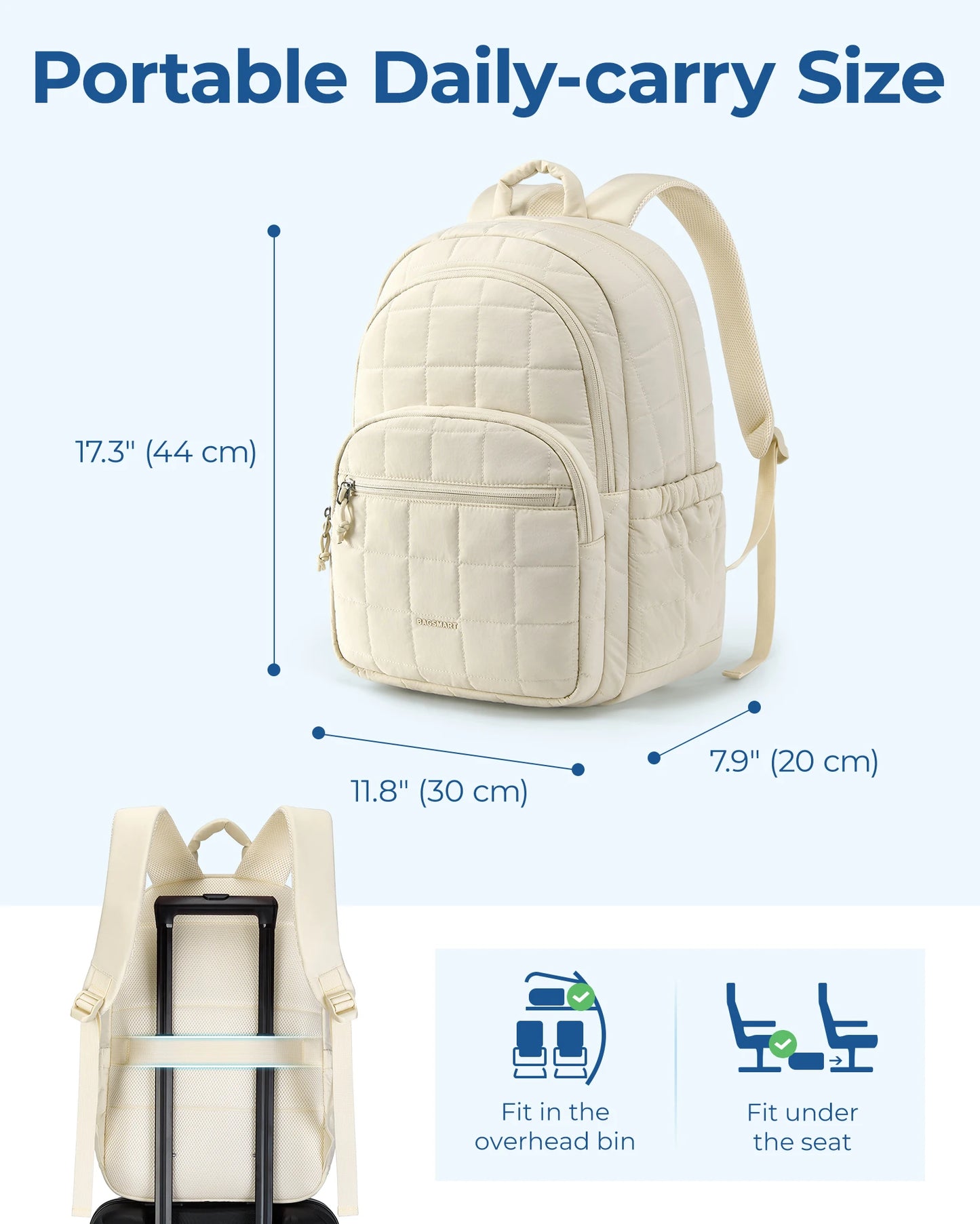 BAGSMART Women's Backpack School Bag for Girls Waterproof Large College Backpack Travel Backpacks Women Laptop Book bag