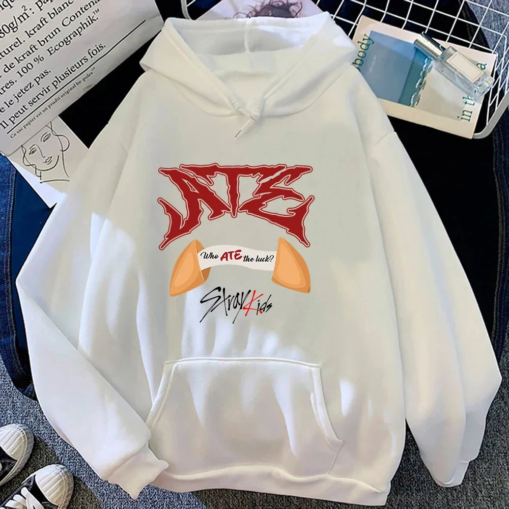 Ate CHK CHK BOOM Who Hoodie Who Ate The Luck Women Harajuku Hoodies Unisex Autumn Winter Aesthetic Pullovers Sweatshirt Vintage
