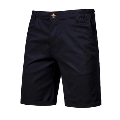 AIOPESON Summer 100% Cotton Solid Shorts Men High Quality Casual Business Social Elastic Waist Men Shorts 10 Colors Beach Shorts
