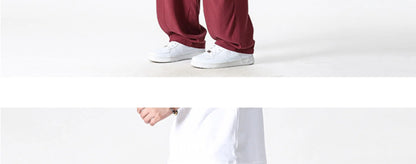 Summer Wide Leg Pants Men's Cotton Linen Harun Loose Pants Men Casual Elastic Waist Circumference Lantern Trousers Plus Size 5XL