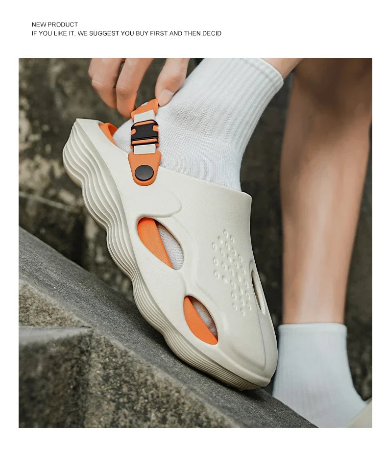 Summer Sandals Men New Fashion Cave Shoes Comfortable Soft Sole Outdoor Indoor Men's Garden Clogs Beach Shoes Slippers