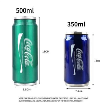 Stainless Steel Cola Thermos, Outdoor Portable Car Thermos Cup, Sublimation Can, Double Layer Straw Cup