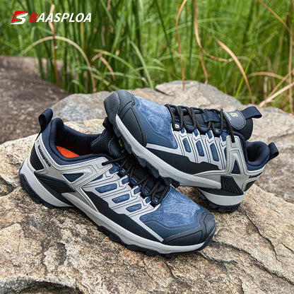 Baasploa Men Hiking Shoes Waterproof Outdoor Sneakers for Men Casual Sneakers Anti-Skid Wear-Resistant Male Shoes New Fashion