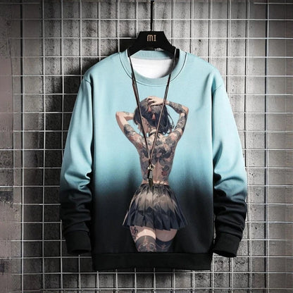 3D Print Anime Characters Long Sleeve T-Shirts For Men Autumn Fashion Men's O-Neck Sportwear Oversized  Pullover Men clothing