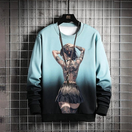 3D Print Anime Characters Long Sleeve T-Shirts For Men Autumn Fashion Men's O-Neck Sportwear Oversized  Pullover Men clothing