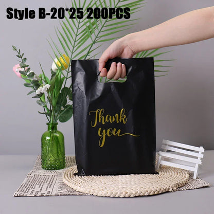 100/200/500pcs Thank You Gift Bags Plastic Candy Cookie Packaging Bag for Wedding Birthday Party Favors Small Business Supplies