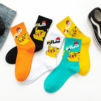 Bandai Pokemon cartoon socks men women Christmas Halloween Hip Hop Street Fashion Inspired Novelty Funny Casual Crew Socks