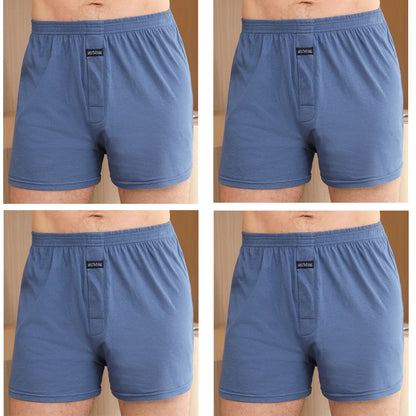 4pcs Male Arrow Pants Men Cotton Boxers Shorts Loose Mid-Waisted Men's Plus Size Underwear Homewear Comfortable Panties