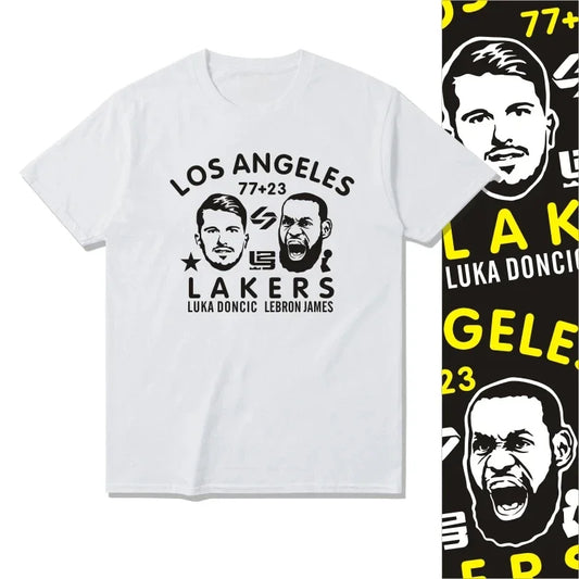 2025 Summer Fashion James Doncic Casual Basketball T-shirt Men Women Printed T-shirts High Quality Cotton Crewneck Short Sleeve