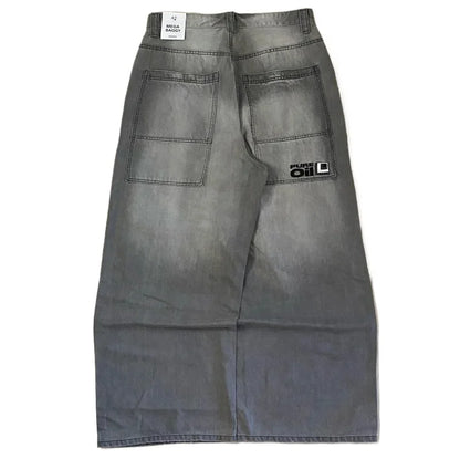 American Fashion Trend Selling Washed Jeans Women Men Y2K New Street Retro Joker Straight Wide Leg Pants Unisex Punk Loose Jeans