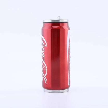 Stainless Steel Cola Thermos, Outdoor Portable Car Thermos Cup, Sublimation Can, Double Layer Straw Cup