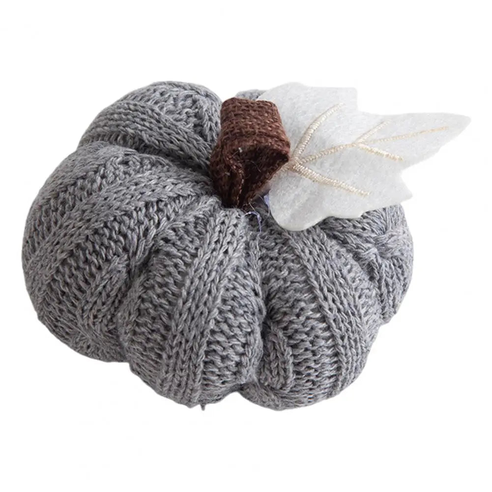 Autumn Harvest Crochet Pumpkins Handmade Pumpkin Ornament Set of 3 Mini Knit Pumpkins for Thanksgiving Table Decor Realistic