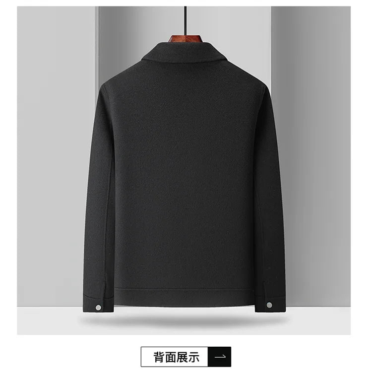 2024 Autumn/Winter New Double sided Woolen Coat High end Fabric Korean Edition Fashion Pure Handmade Woolen Coat Work Style