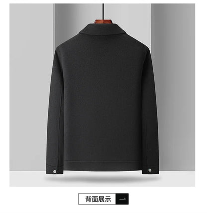 2024 Autumn/Winter New Double sided Woolen Coat High end Fabric Korean Edition Fashion Pure Handmade Woolen Coat Work Style