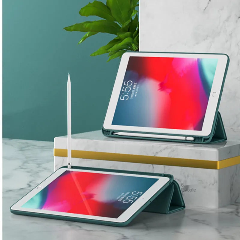 With Pencil Holder Funda for New iPad 10.2 iPad Air 5th/4th Generation 10.9 iPad Air11 M2 Pro11 M4 2024 Air1 2 2017 2018 7 8 9th