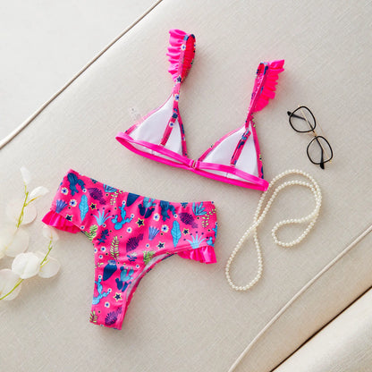 2024 New Sexy Brazilian Bikini Set Women Print Biquini Female Cut Bikinis Swimwear Push Up Swimsuit Bath Suit