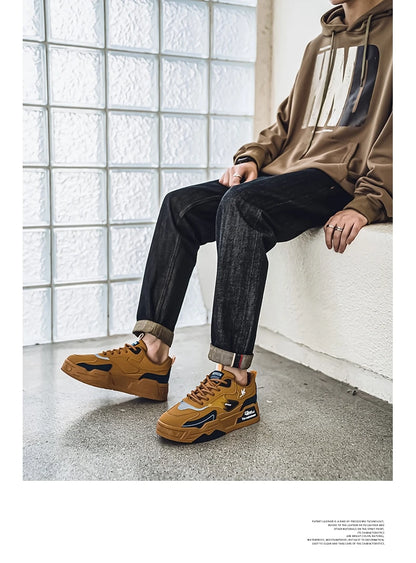2024 Autumn New Casual Sports Shoes Men's Leather Low-Top Fashion Trend Easiest for Match Running Shoes Men's Skateboard Shoes Suitable for Outdoor Sports