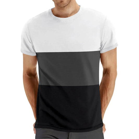2025 New Casual Three-color T Shirt For Mens Short Sleeve Tops Oversized T-Shirts O-Neck Pullover Street Men's Shirts Tee Summer