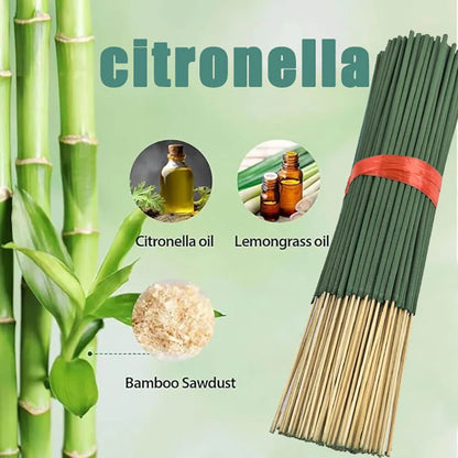 20/56/101/400 Natural Citronella Incense Sticks - Long-Lasting Lemongrass Fragrance, Bamboo Wood and Bamboo Chips with Citronella Oil, Suitable for Outdoor Camping, Hiking, Gardens, Courtyards - Essential for Holidays (Hallow