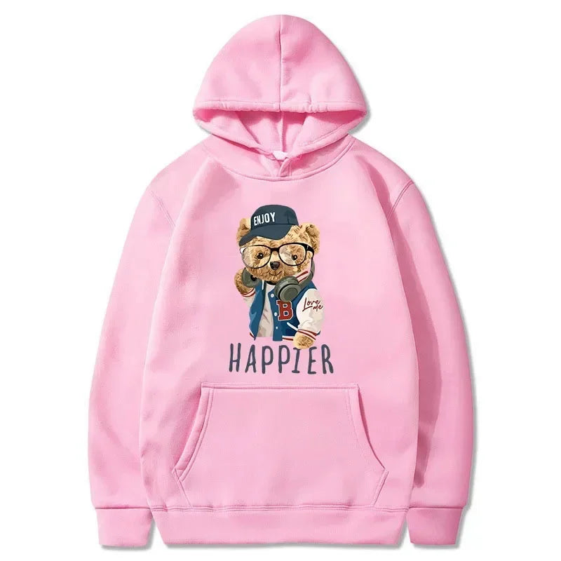 2024 New Men's Hoodie Fun Teddy Bear Hooded Casual Shirt for Men Fashion Sweatshirt Loose Street Hoody Multi Color Sweatshirt