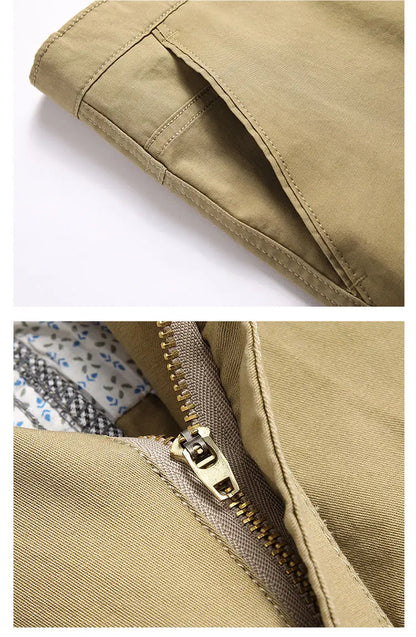 100% Cotton Shorts Men Knee Length Boardshorts Classic Brand Comfortable Clothing Beach Shorts Male Short Trousers