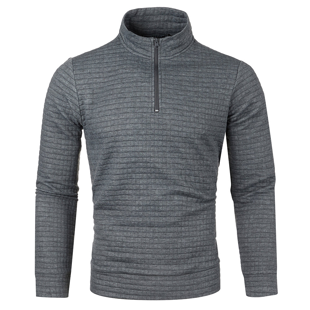Autum Men's Solid Color Sweatshirt New Oversize Half Zipper Pullover Warm Sweater Jogger Sport Tops