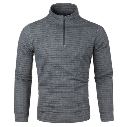 Autum Men's Solid Color Sweatshirt New Oversize Half Zipper Pullover Warm Sweater Jogger Sport Tops