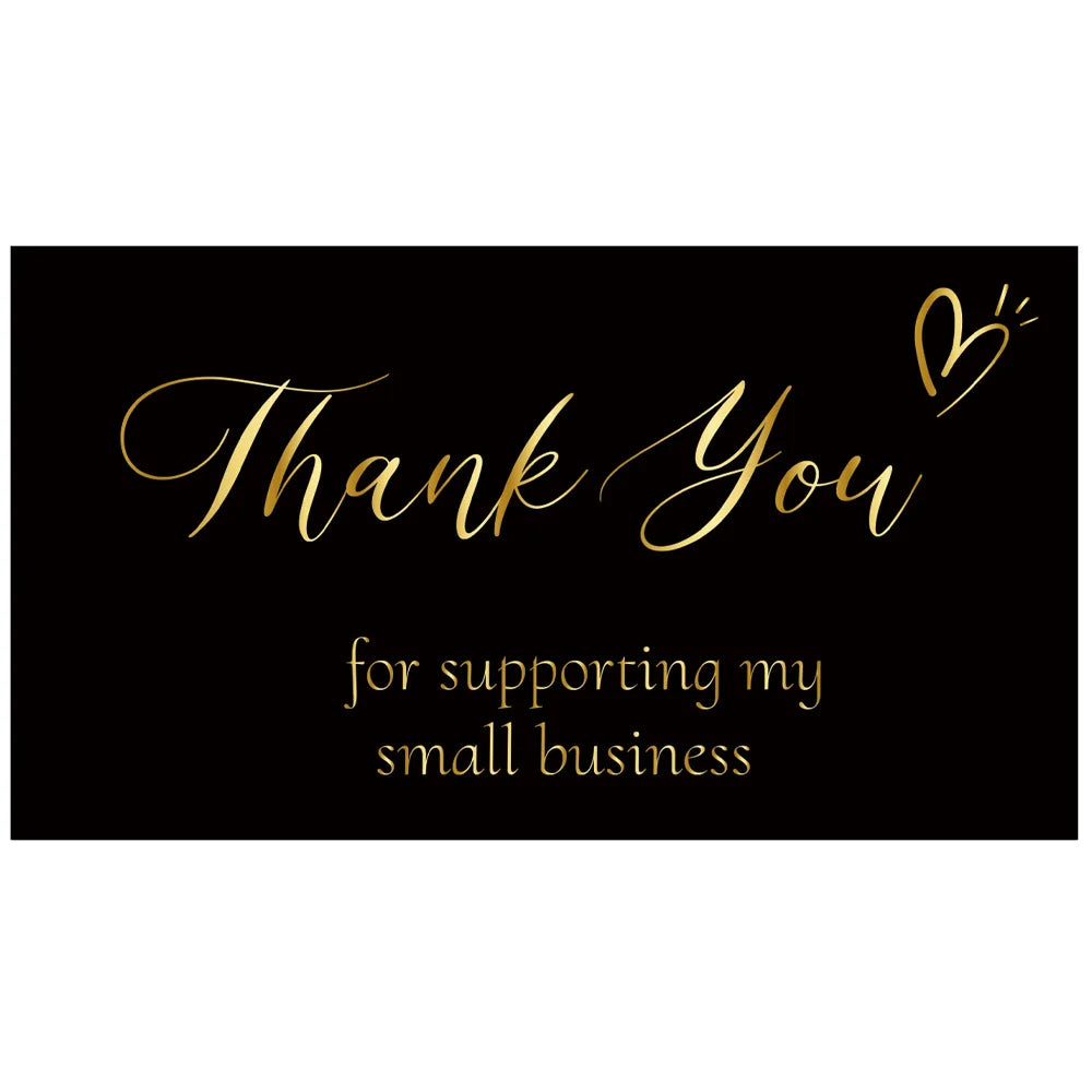 10-50pcs Black Bronzing Thank You Card Greeting Thank You Thank You For Your Order Business Greeting Cards Invitations Gift Card