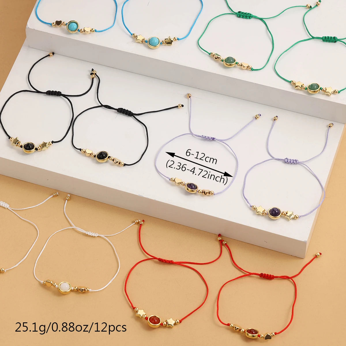 12 pieces of new colorful Bohemian eye bracelet set, friendship bracelet suitable for gift giving and summer wear