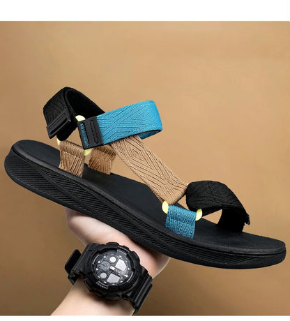 Summer Outdoor Wadable Sandals Man Arch Support Yoga Mat Insole Gladiator Open Beach Slippers Antiskid Durable Flat Men Shoe