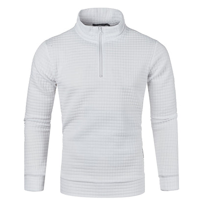 Autum Men's Solid Color Sweatshirt New Oversize Half Zipper Pullover Warm Sweater Jogger Sport Tops