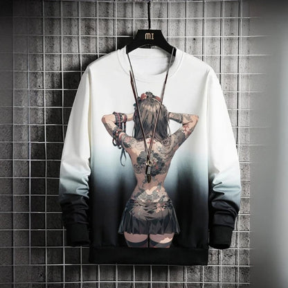 3D Print Anime Characters Long Sleeve T-Shirts For Men Autumn Fashion Men's O-Neck Sportwear Oversized  Pullover Men clothing