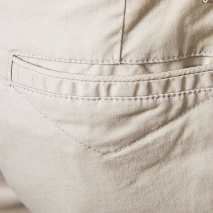 AIOPESON Summer 100% Cotton Solid Shorts Men High Quality Casual Business Social Elastic Waist Men Shorts 10 Colors Beach Shorts