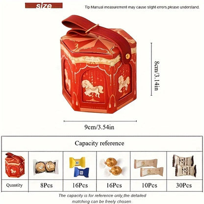 20pcs, Carousel Candy Gift Box Wrap Wedding Birthday Party Gift Bags Anniversary Gift Giving Club Christmas Gift Box Supplies