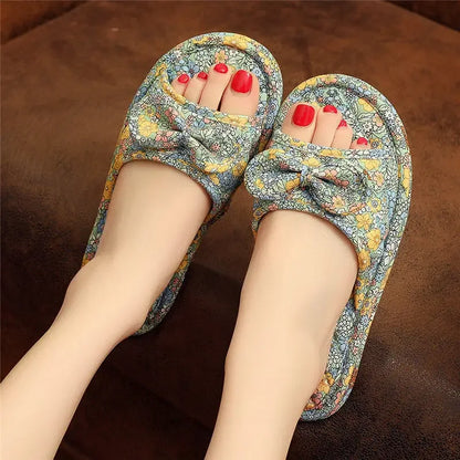 2024 Cotton Shoes Women Household Slippers Indoor Floor Flip Flops Summer Simple Mute Slides Home Sandals Zapatos De Mujer