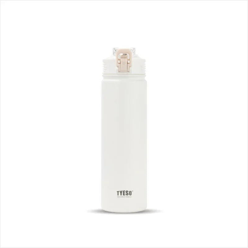 Tyeso 600ML/750ML Stainless Steel Thermos Bottles Car Insulated Cups with Straw Keeps Cold and Heat Portable Sport Thermal Mugs