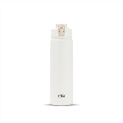 Tyeso 600ML/750ML Stainless Steel Thermos Bottles Car Insulated Cups with Straw Keeps Cold and Heat Portable Sport Thermal Mugs