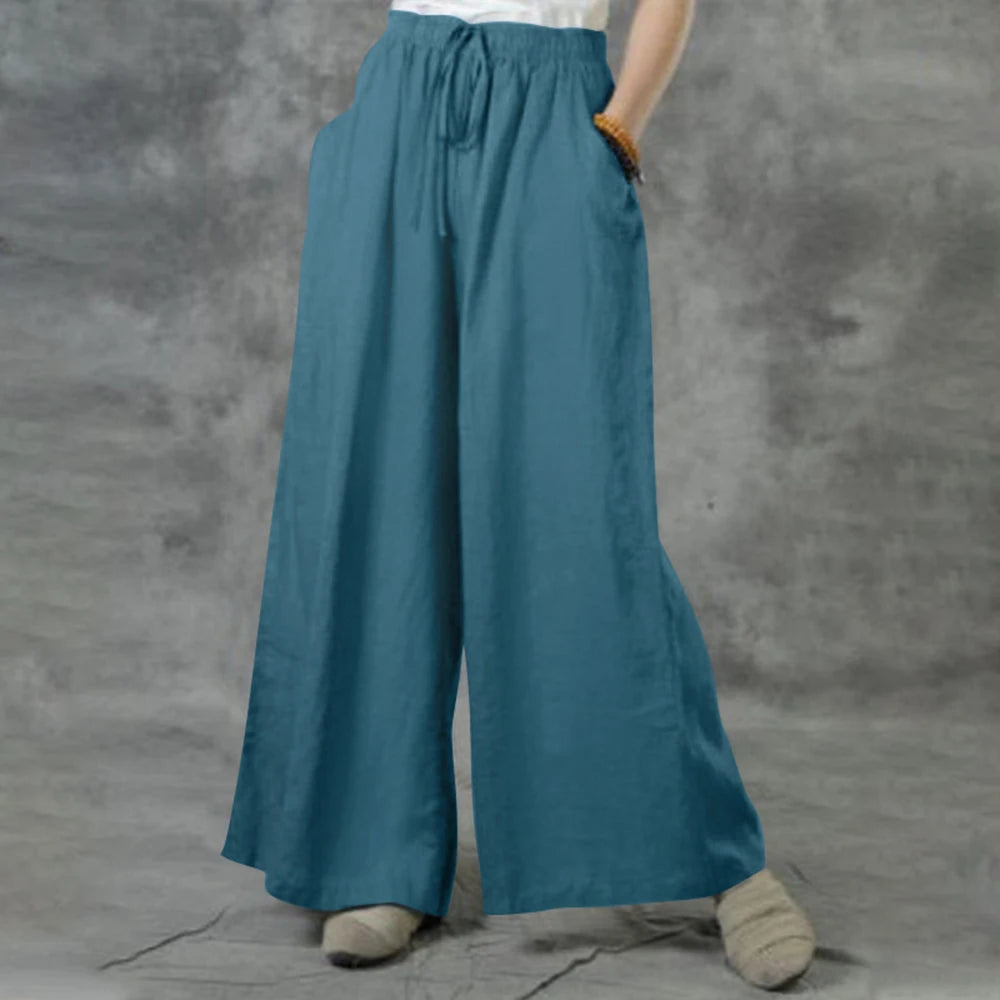 3XL 5XL Plus Size High Waist Long Pants for Women Clothing 2024 Summer Solid Casual Wide Leg Trousers Fashion Korean Female Clot