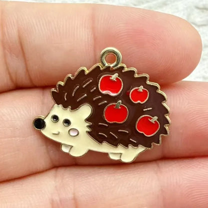 10pcs Enamel Thanksgiving Cake Pumpkin Sunflower Charms for Earrings Bracelets Pendants Making DIY Jewelry Accessories