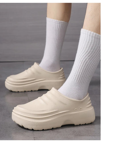 Summer Chef Shoes Anti Slip and Oil Proof Work Shoes Lazy Slippers Casual Trendy Slipper One Step Fashion Garden Shoes For Beach