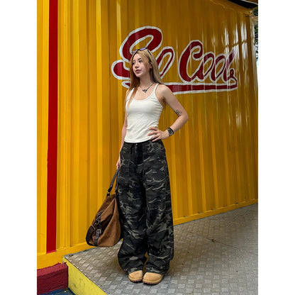 Camouflage Baggy Cargo Pants Women High Rise Trousers Straight Wide Leg Oversize Pants 2024 Summer Aesthetics Vintage Y2K jeans