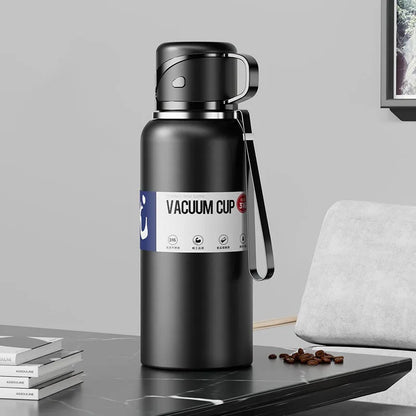 2L Thermal Water Bottle Large Capacity With Straw Stainless Steel Thermos Bottle Cold and Hot Water Bottle Sport Thermos Cup