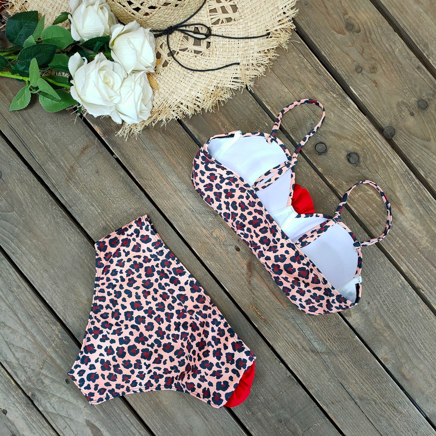 2025 Bikini Underwire 3D Flower Swimsuit High Waist Swimwear for Women Push Up Two Piece Bathing Suits Summer Female