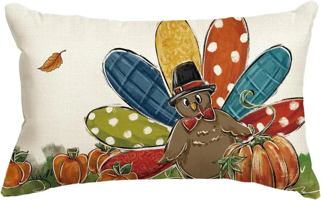 18x18 Inches Autumn Pumpkin Cushion Cover Pillow Cover Thanksgiving Decor Pillowcase Maple Leaves Printed Cushion Case for Couch