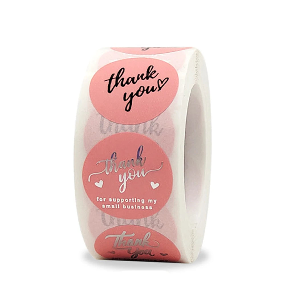1inch Gift Sealing Stickers Gold Foil Thank You Stickers Diary Scrapbooking Gift Decorations Labels Custom Logo Brand Stickers