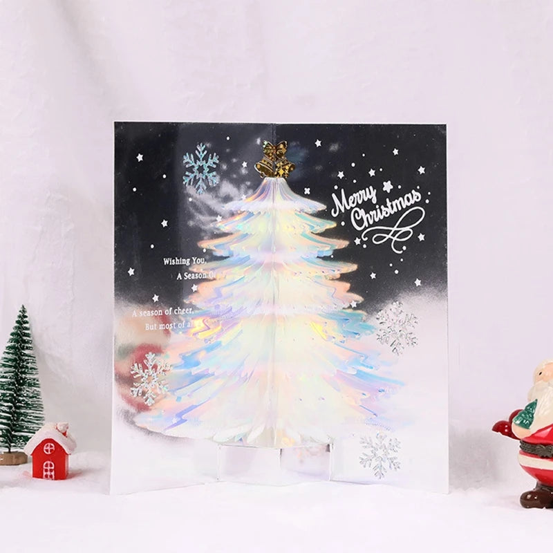 3D for pop Up Christmas Greeting Cards Tree Handmade Holiday Card with Envelope for Xmas New Year Thanksgiving Day Gifts C6UE