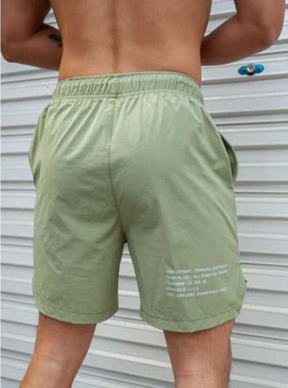 Summer new Men Light Weight Thin Short Pants Running Squat Fitness Shorts Men GYM Wear Quick-drying Beach Drawstring Shorts
