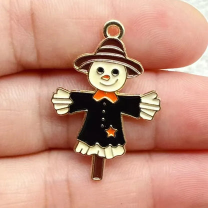 10pcs/16pcs Enamel Thanksgiving Cake Pumpkin Sunflower Charms for Earrings Bracelets Pendants Making DIY Jewelry Accessories